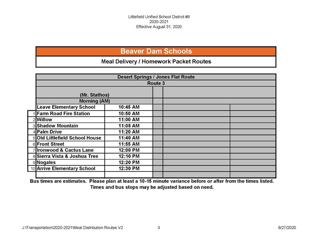 New Bus Schedule Page 3
